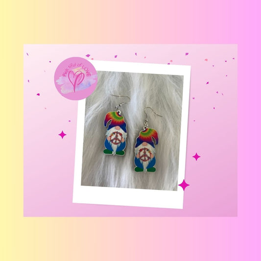 Hippie Gnome Wire earringsPink tiful of LOVE