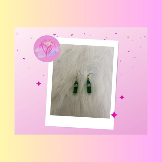 Bottle of Sprite Wire EarringsPink tiful of LOVE