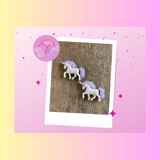 Enchanted Unicorn-Purple Love Post EarringsPink tiful of LOVE