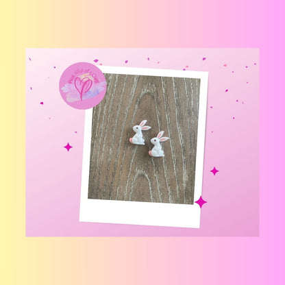 White Bunny Stud EarringsPink tiful of LOVE