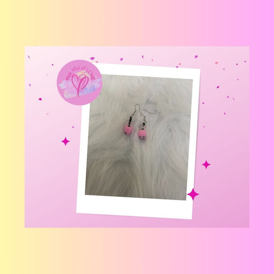 Bubble Tea charm Wire EarringPink tiful of LOVE