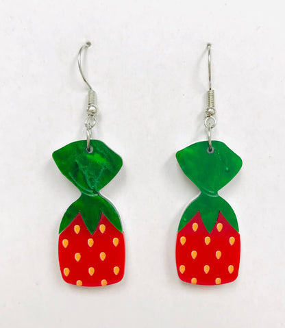 Strawberry Candy Acrylic Dangle Earrings