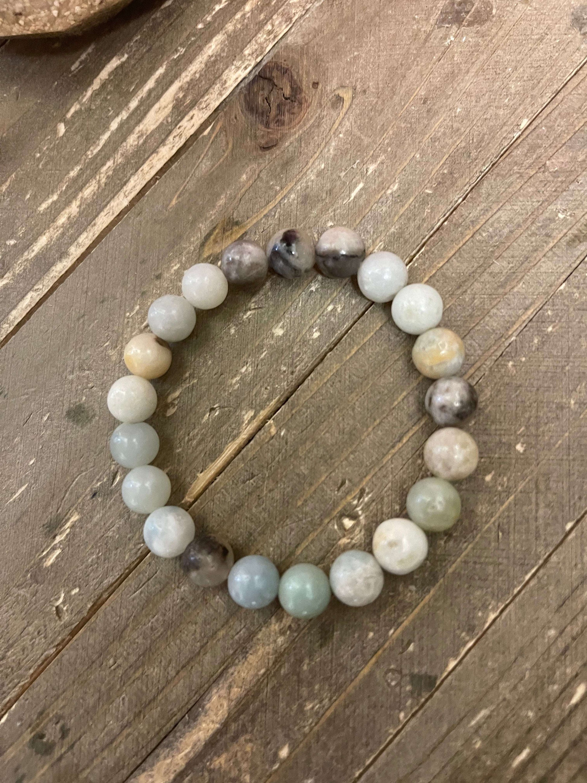 Amazonite Beaded Elastic/Stretch BraceletPink tiful of LOVE