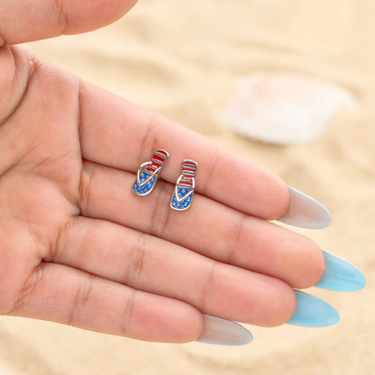 American Flag Beach Flip Flop Stud EarringsPink tiful of LOVE