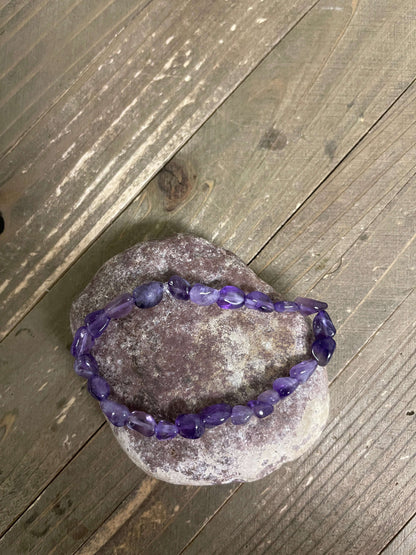 Amethyst Nuggets Beaded Elastic/Stretch BraceletPink tiful of LOVE