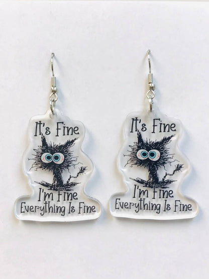 SimpleNGreat - I Am Fine It's Fine Everything Is Fine Earrings