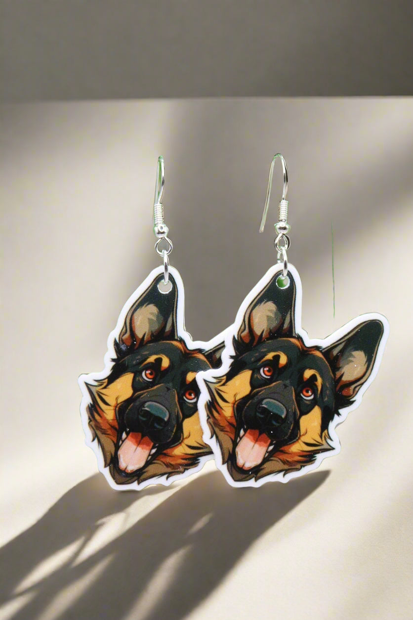 German Shepherd Dangle Earrings