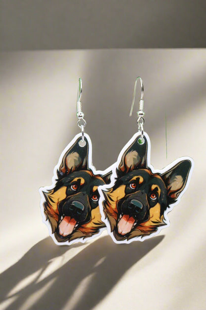 German Shepherd Dangle Earrings