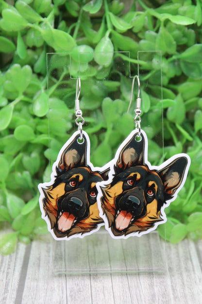 German Shepherd Dangle Earrings