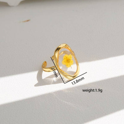 JOSSLYN by wall to wall - 18K STAINLESS STEEL TARNISH FREE FLORAL RINGS | 40R104: HEART APRICOT
