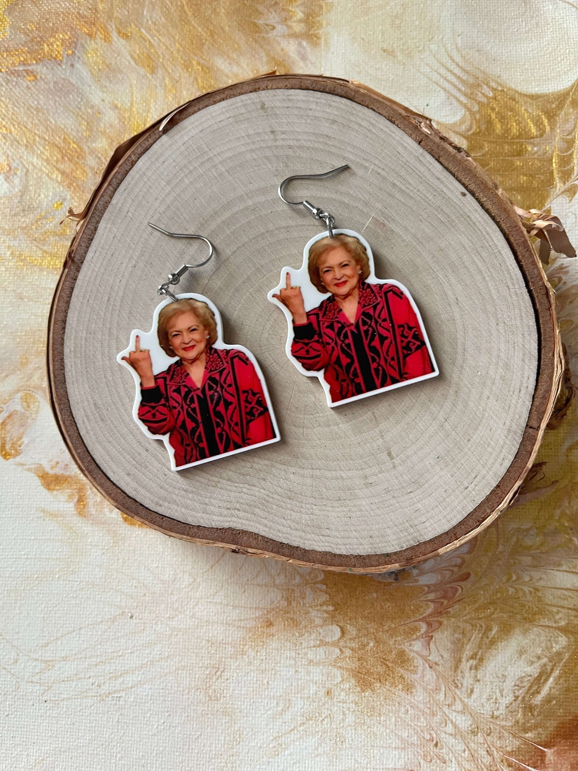 Betty White Wire EarringsPink tiful of LOVE