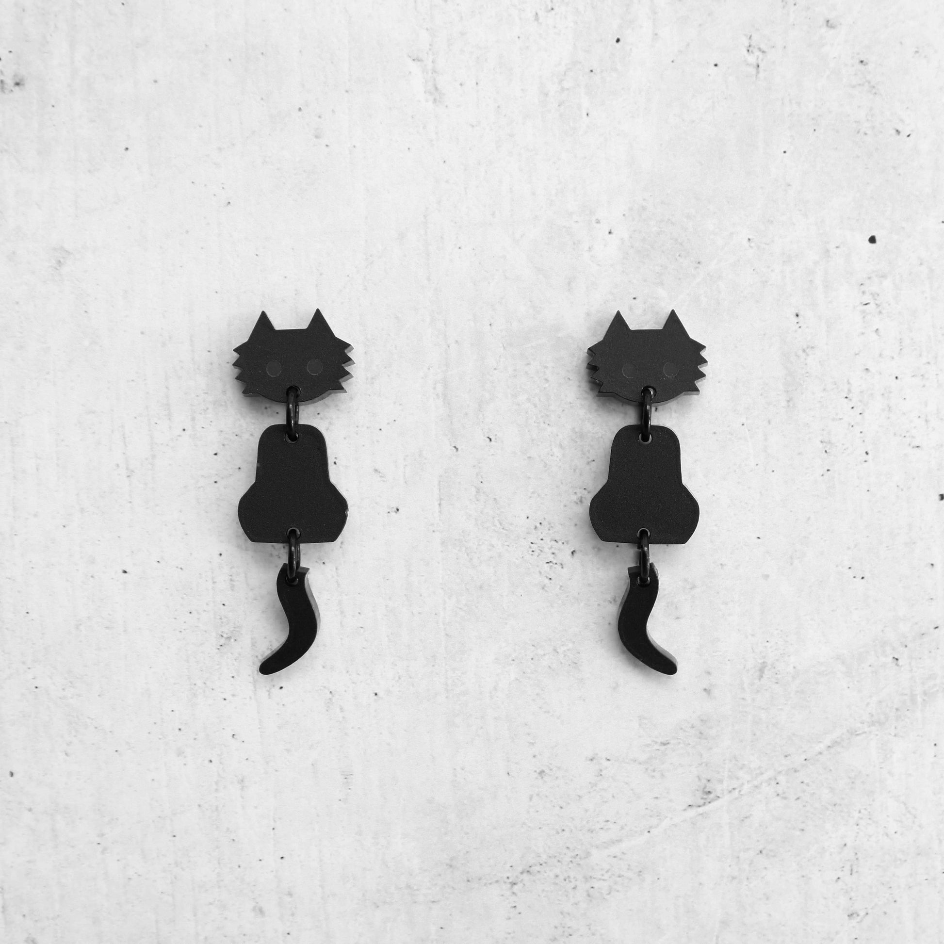 Black Cat matte Acrylic EarringsPink tiful of LOVE