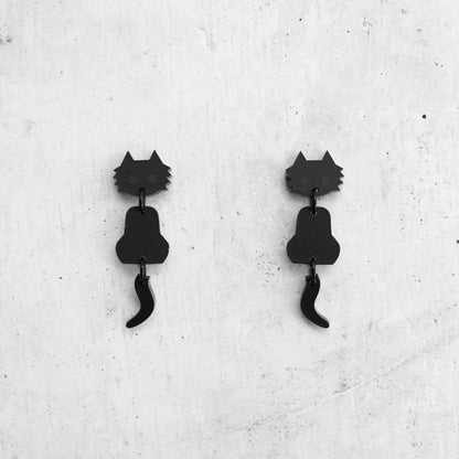 Black Cat matte Acrylic EarringsPink tiful of LOVE