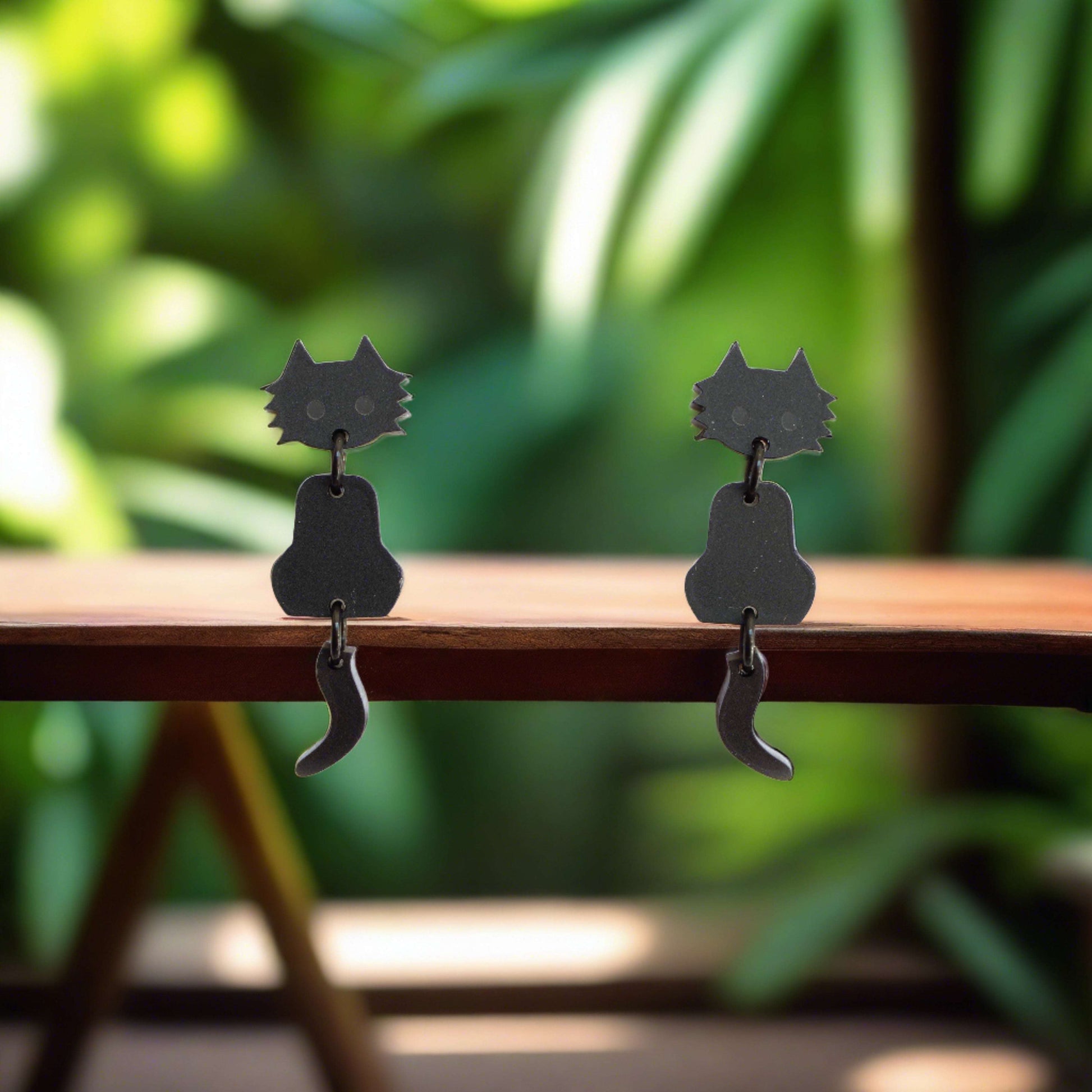 Black Cat matte Acrylic EarringsPink tiful of LOVE