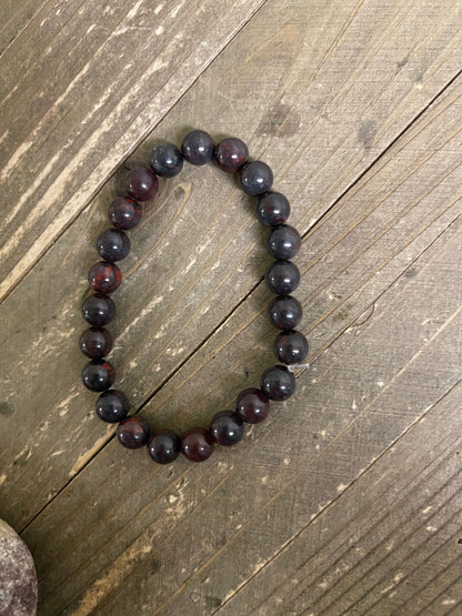 Black Tourmaline in Jasper Beaded Elastic/Stretch BraceletPink tiful of LOVE