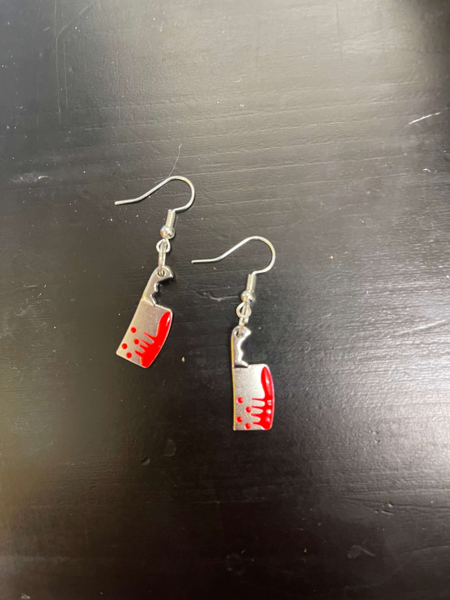 Bloody Cleaver knife Charm Wire EarringPink tiful of LOVE