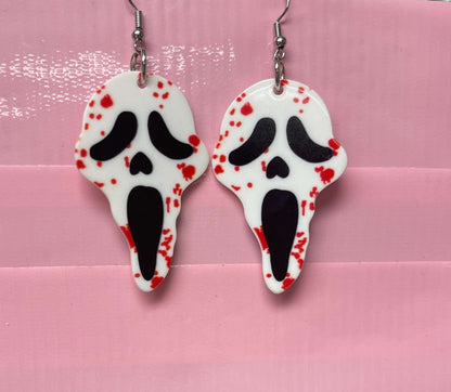 Bloody Halloween Scream  charm Wire EarringPink tiful of LOVE