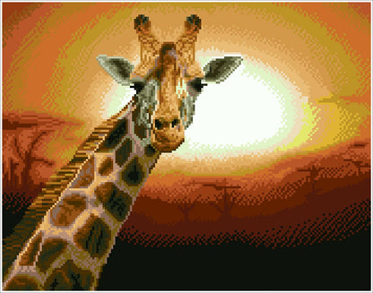 DIAMOND DOTZ® - Sunset Giraffe (Square) Amboseli National Park, Kenya
