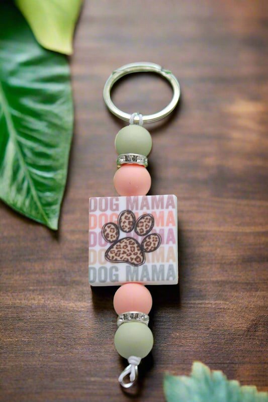Dog Mama Repeat Bead Keychain