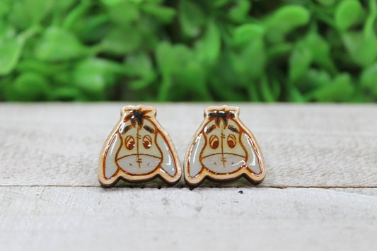 Eeyore Wooden Stud Earrings