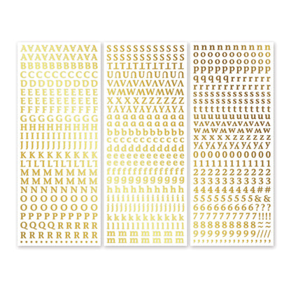 Creative Memories Gold Classy ABC/123 Stickers  (3/pk)