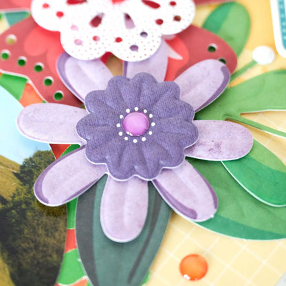 Creative Memories Purple Floral Essential Embellishments