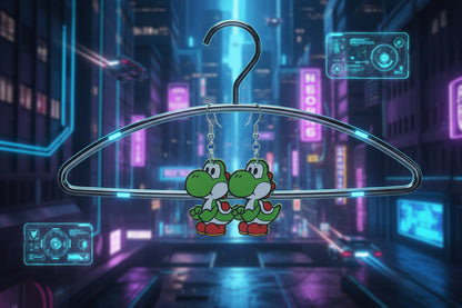 Glitter Yoshi Dangle Earrings | Handmade Resin Jewelry