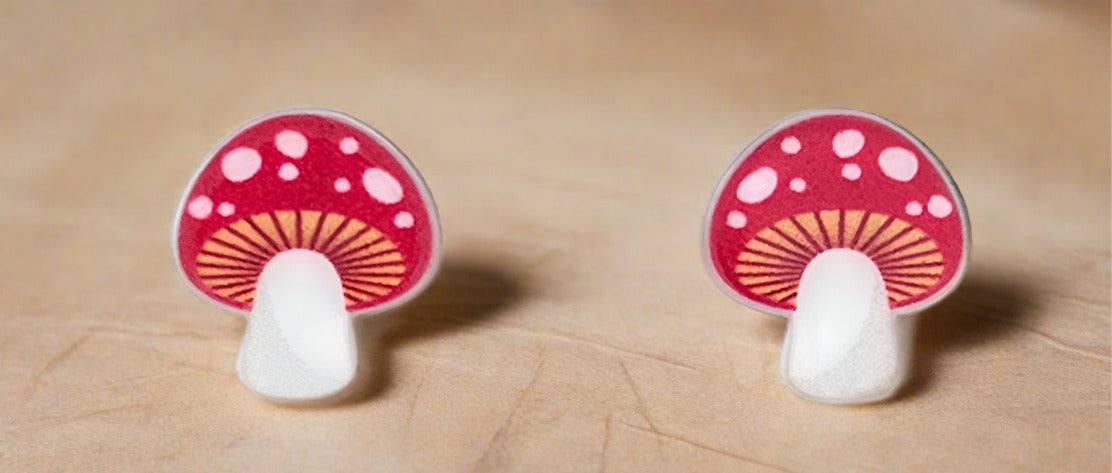 Mushroom Stud EarringsPink tiful of LOVE