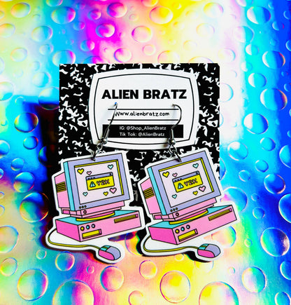 Y2K Computer Earrings – Retro Pastel Dangle Earrings