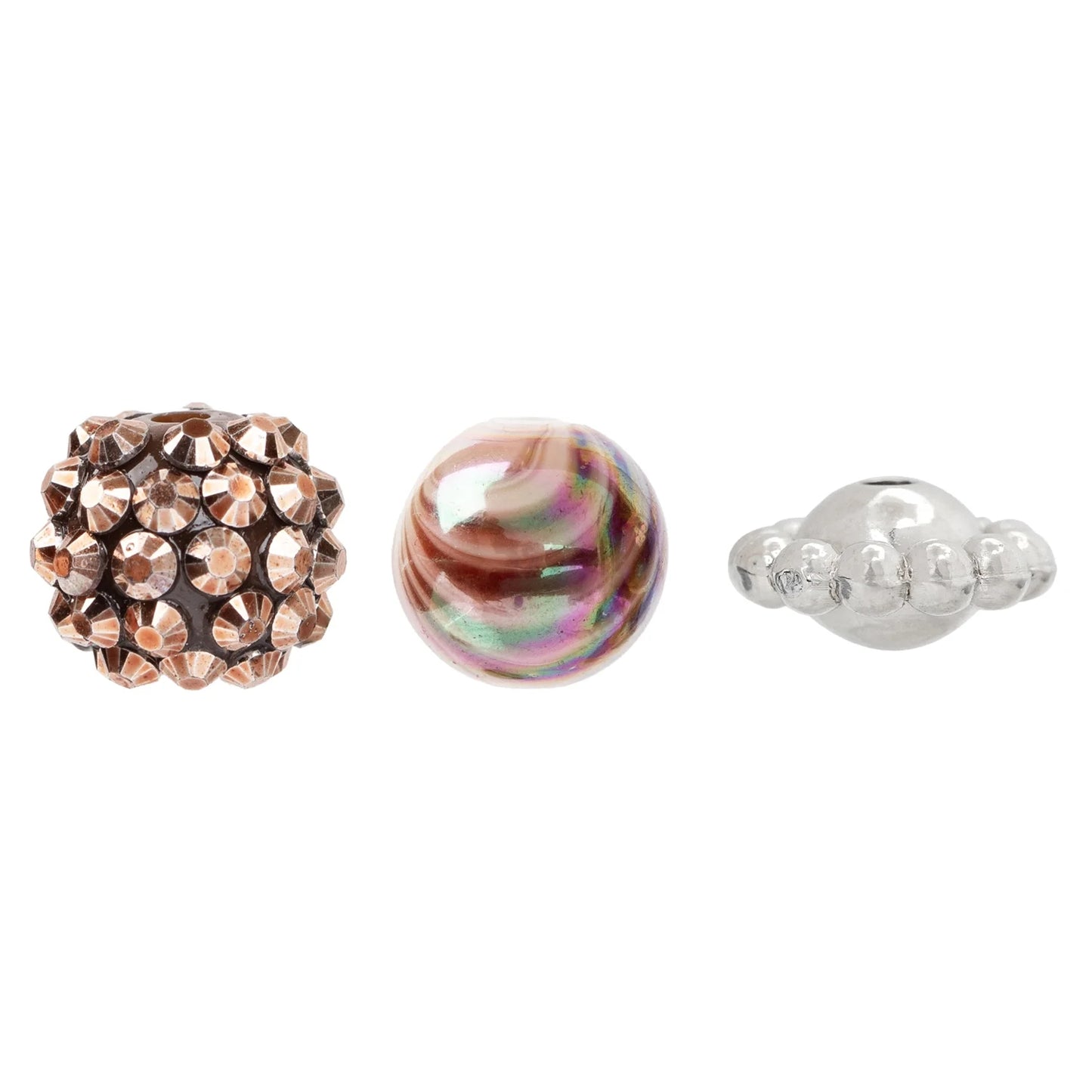 Brown Swirl Acrylic & Shambala beaded Bracelet – Sparkly Statement