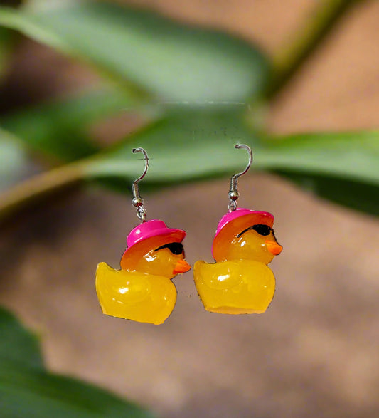 Cowboy Rubber Duck Wire Earrings