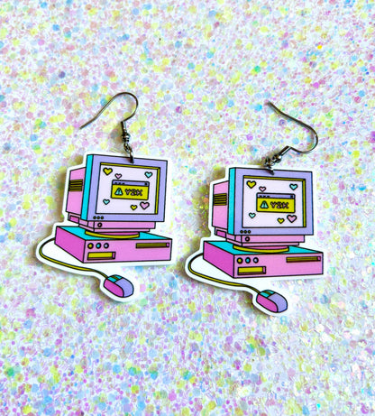 Y2K Computer Earrings – Retro Pastel Dangle Earrings