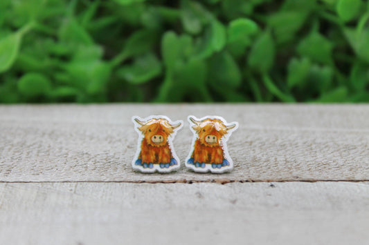 HIghland Cow Stud Earrings