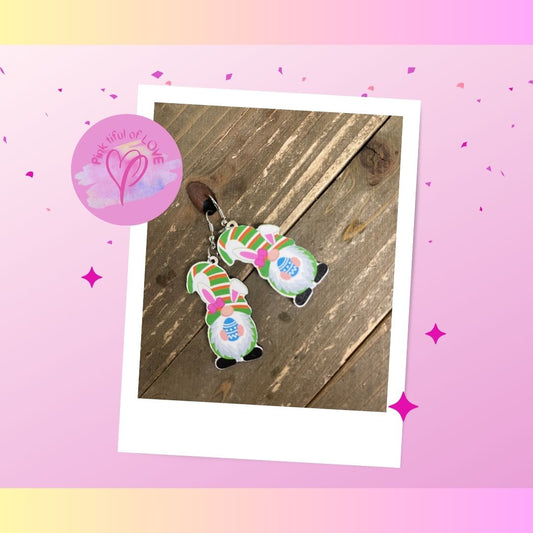 Easter Gnome Wire earringsPink tiful of LOVE