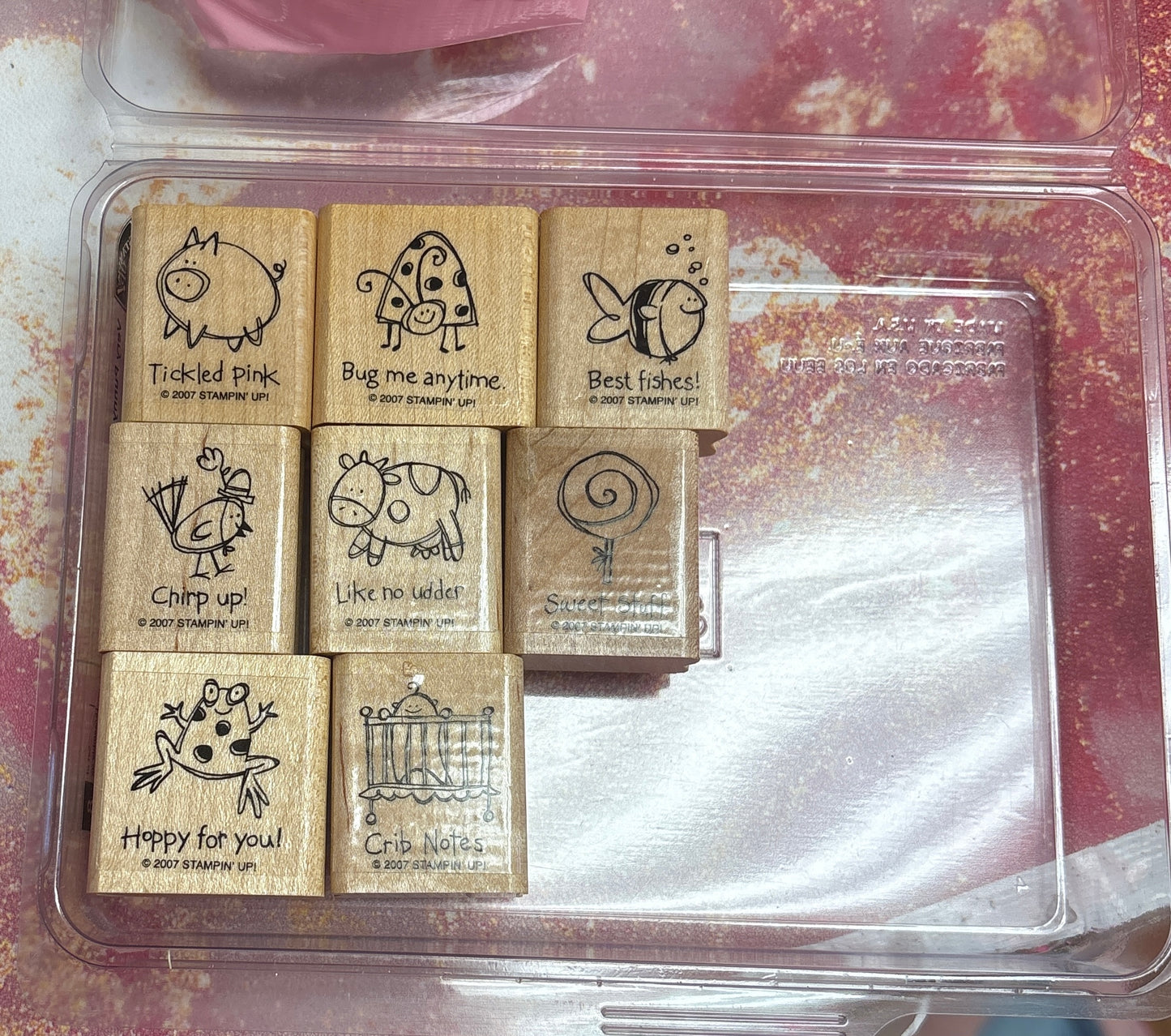 Stampin' Up! A Little Birdie Told Me Stamp Set LOT (2007) Retired Wood Mount Rubber – 8pc