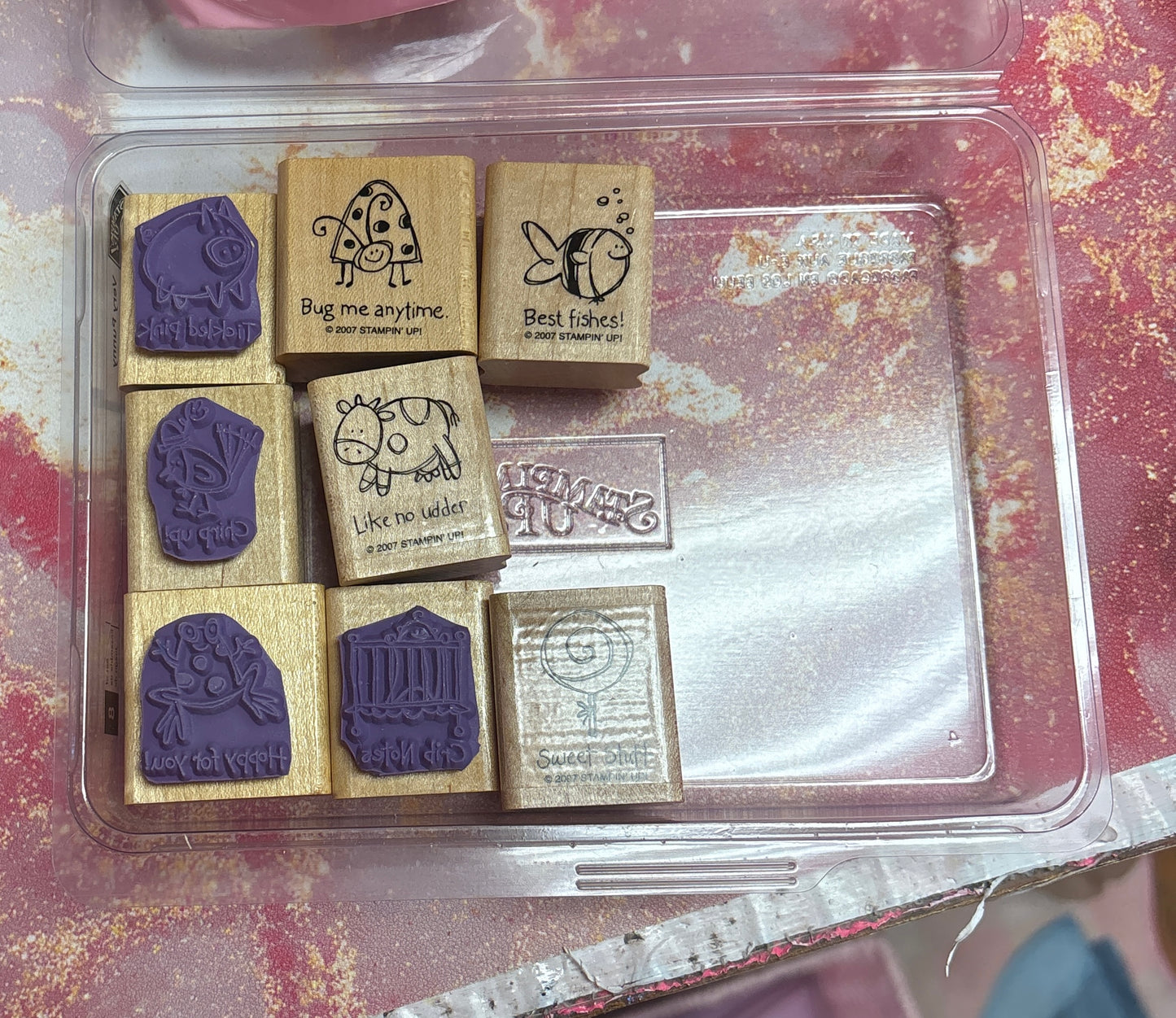 Stampin' Up! A Little Birdie Told Me Stamp Set LOT (2007) Retired Wood Mount Rubber – 8pc