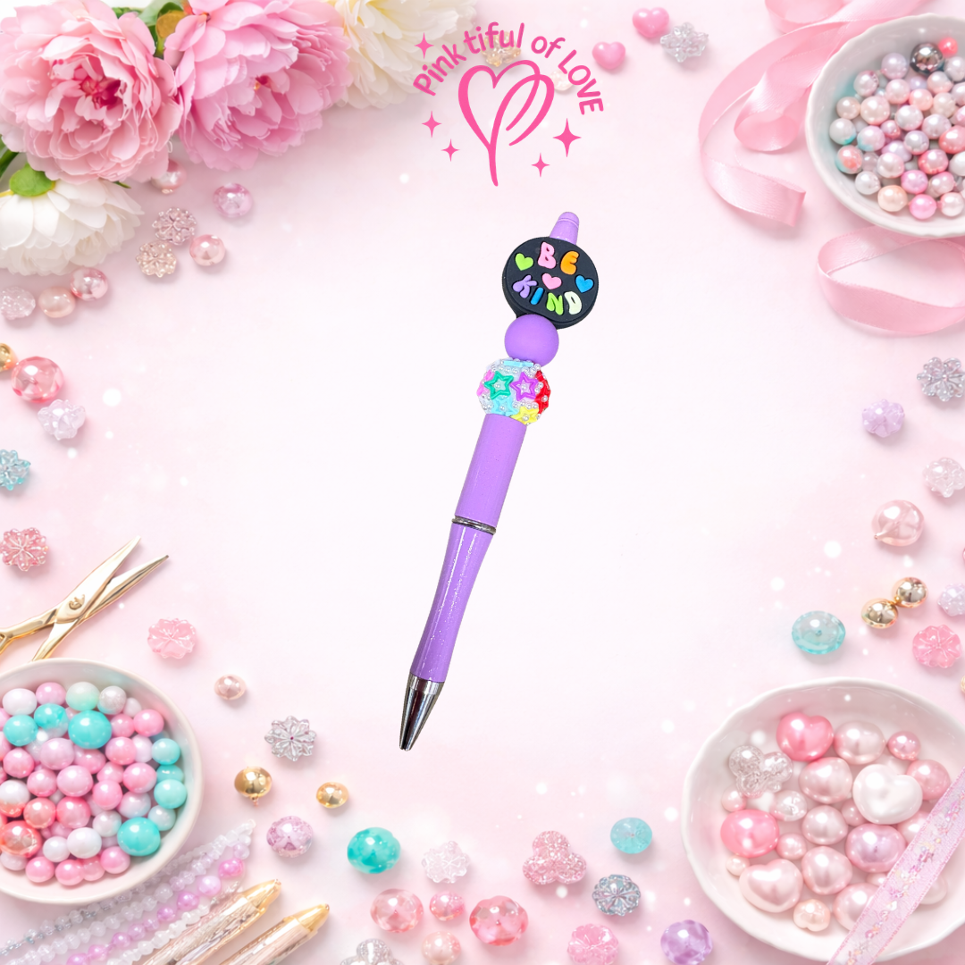 Be Kind Beaded Bling Pen – Inspirational Rainbow Statement Pen