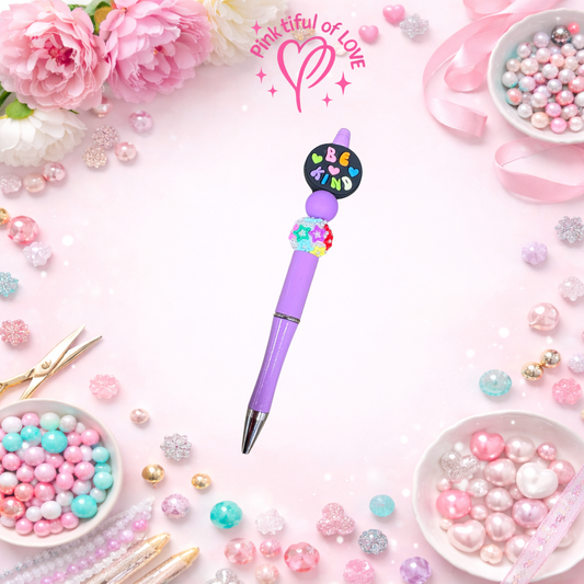 Be Kind Beaded Bling Pen – Inspirational Rainbow Statement Pen