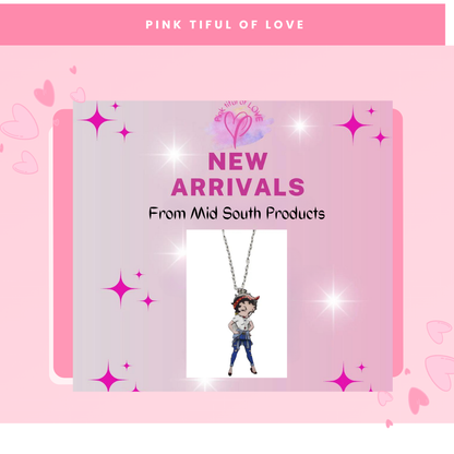 Betty Boop bandana with swinging legs on a silver chain necklace