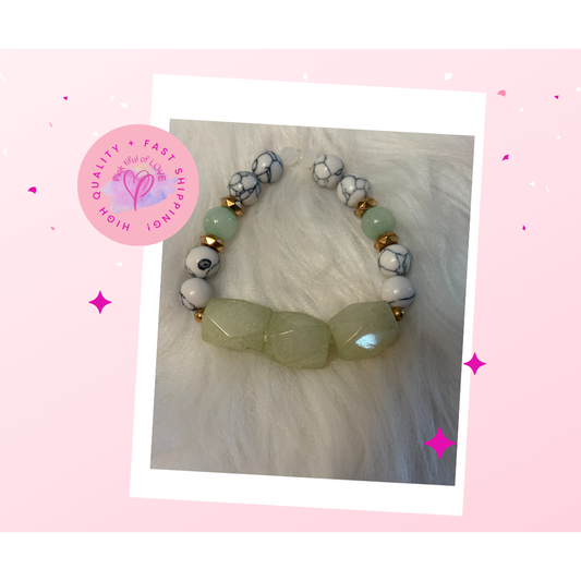 Howlite Bead Mixture Stretch Bracelet