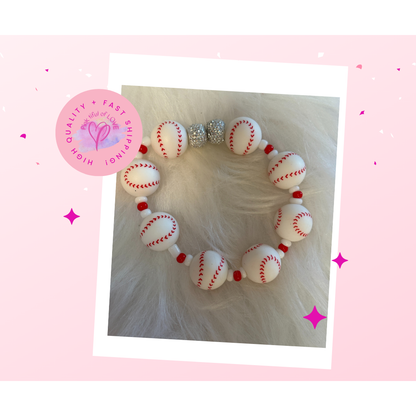 ⚾ Baseball Beaded Stretch Bracelet