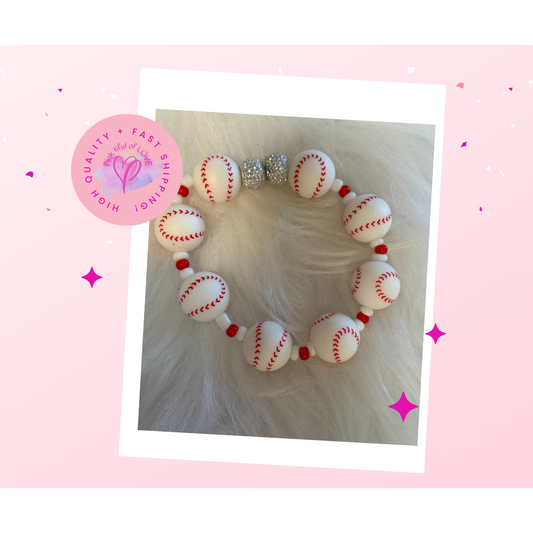 ⚾ Baseball Beaded Stretch Bracelet