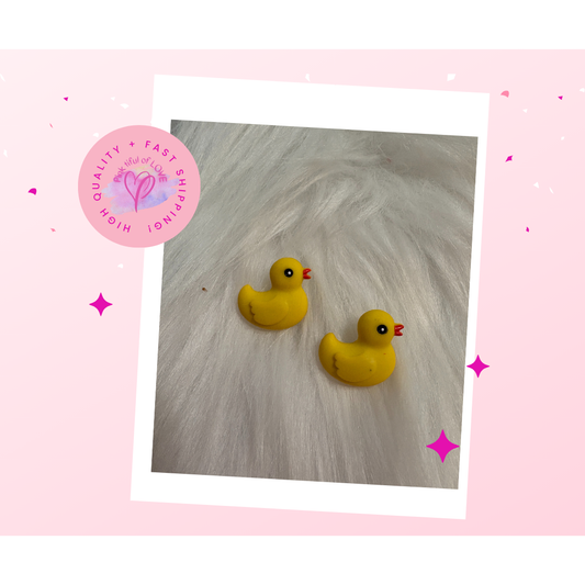Yellow Rubber Duck Stud Earrings
