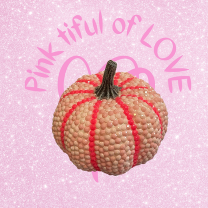 Diamond Art Pumpkin – Pink Sparkle Fall Décor (4"x4"x2")