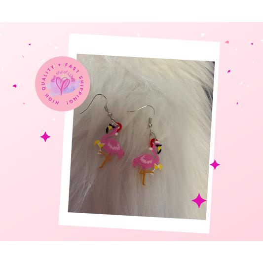 Christmas in July Collection-Flamingo Wire Earrings