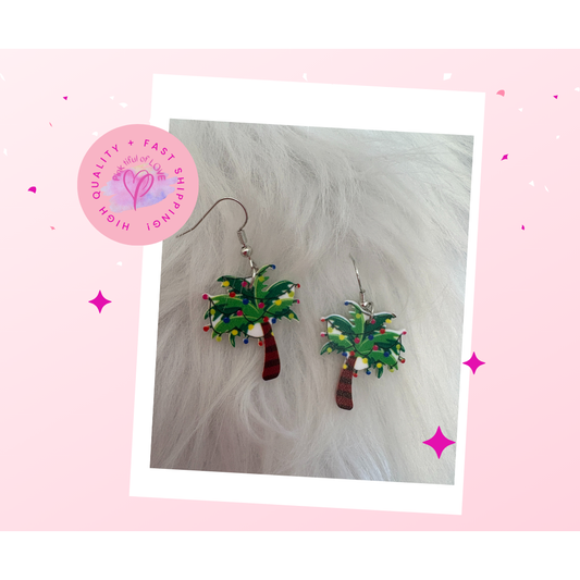 Christmas in July Collection-Palm Tree Wire Earrings