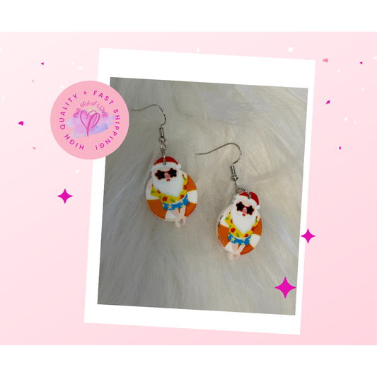 Christmas in July Collection-Santa Wire Earrings