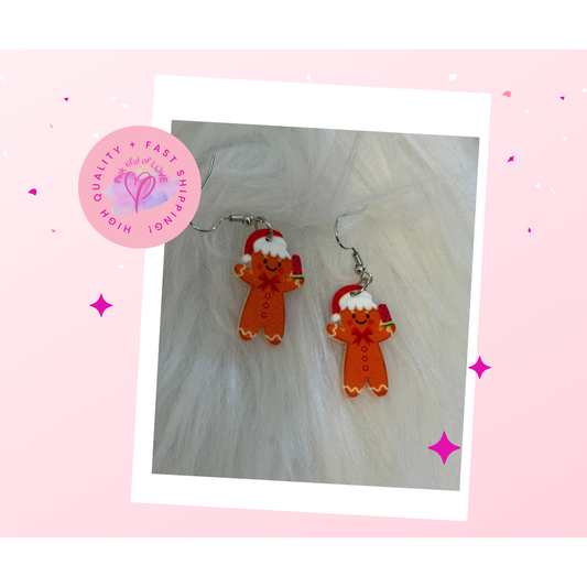 Christmas in July Collection-Gingerbread Man Wire Earrings (Copy)