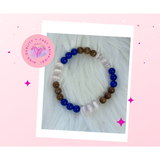 ✨ Cat's Eye Beaded Stretchy Bracelet