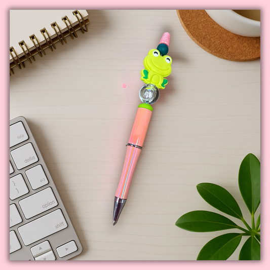 Frog Beadable Pen – Pink & Green Edition